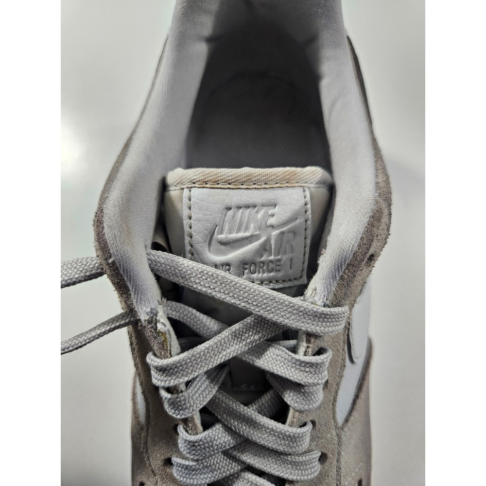 Nike Air Force 1 '07 Low White Silver‎ Suede Leather Sneakers 616725-011 Mens 10 - Picture 6 of 7